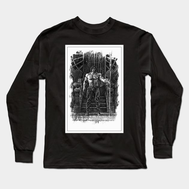 Hunky watchman - bw Long Sleeve T-Shirt by MB-Public